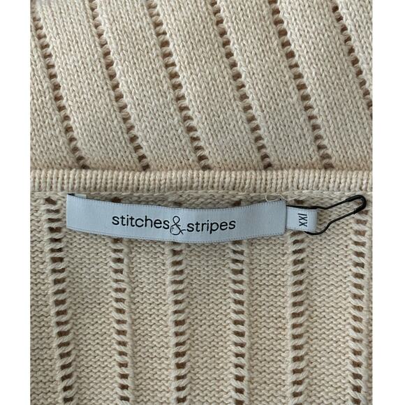 Stitches and Stripes Cotton Butter Cream Square Neck Sweater NEW Size XXL - Picture 7 of 9